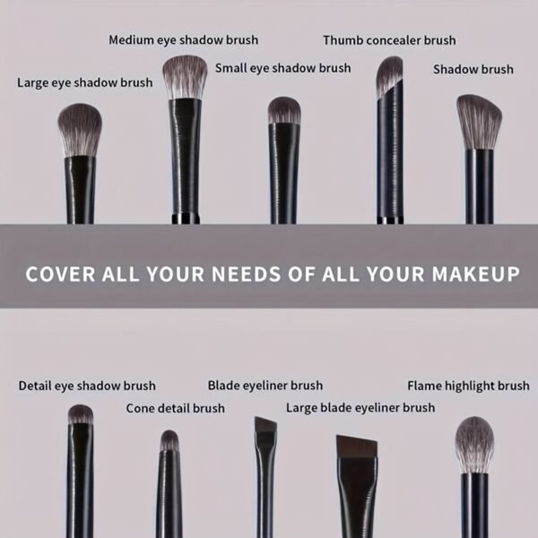 Soft-Hair Eyeshadow and Eye Detail Brush Set – 10 Pieces