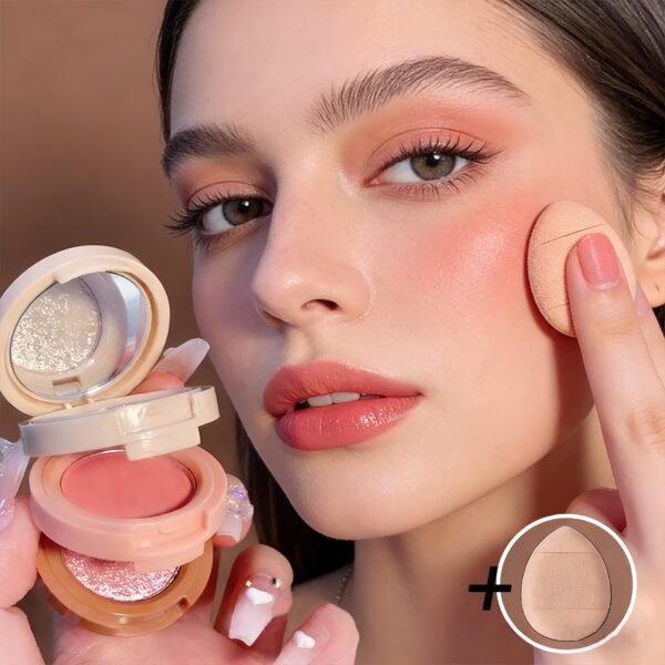 Blush and Mini Thumb Puff Makeup Set – 1 Pieces