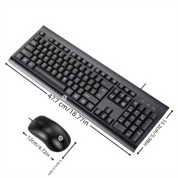 HP KM100 Wired Keyboard & Mouse Combo Set with USB Interface Ergonomic Design