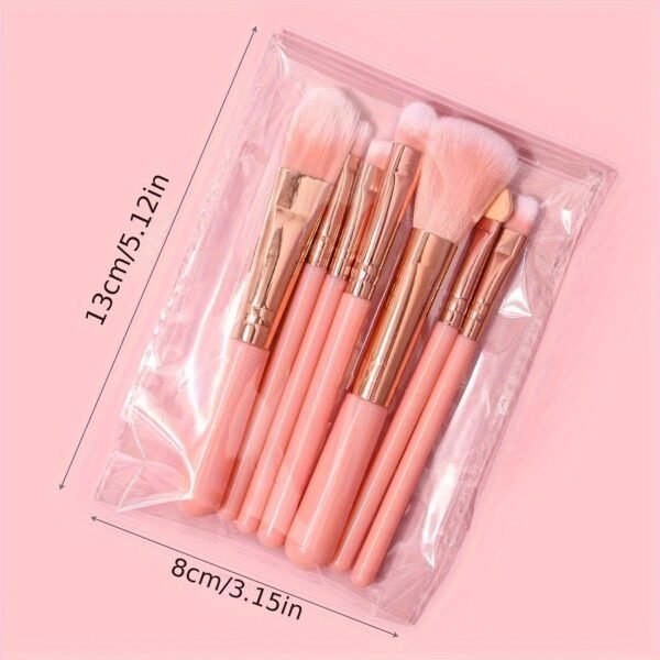Beginner-Friendly Pink Soft-Bristle Makeup Brush Set – 7 Pieces