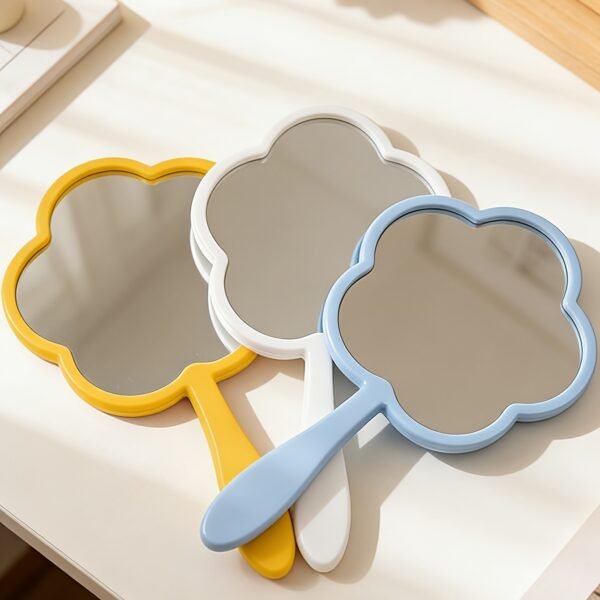 Portable Flower-Shaped Handheld Mirror – Random Colour