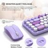 2.4G Wireless Retro Keyboard and Mouse Set with 68-Key Round Keycaps for Laptop PC