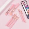 Beginner-Friendly Pink Soft-Bristle Makeup Brush Set – 7 Pieces