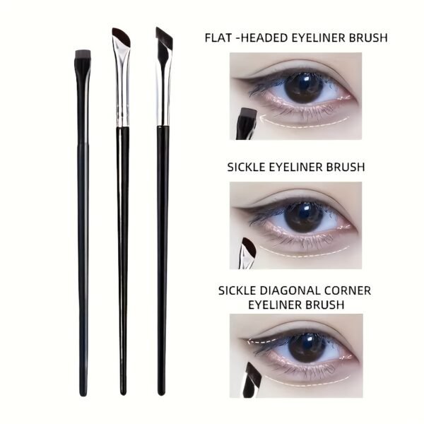 Three-Piece Eyeliner and Brow Brush Set