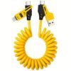 4-In-1 Spring Data Cable 65W Fast Charging Multi-Connector Charging Cable 149.35cm