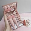 Portable 5-Piece Makeup Brush Set with Mirror Storage Case