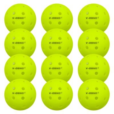A Set of 12 Rough-Textured Pickleballs Featuring a Seamless Design with 40 Holes