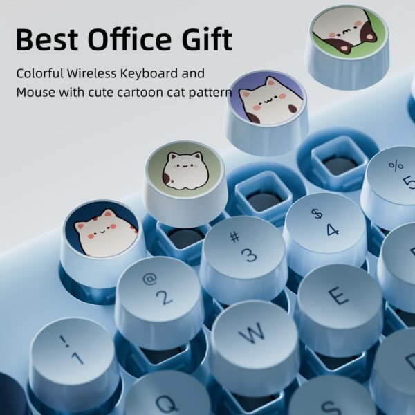 MOFII Silly Cat Ergonomic 2.4G Wireless Keyboard and Mouse Combo Plug and Play