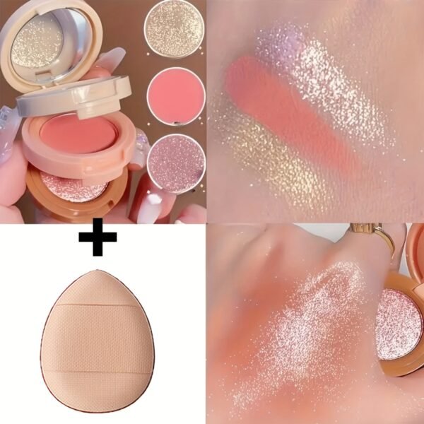 Blush and Mini Thumb Puff Makeup Set – 1 Pieces