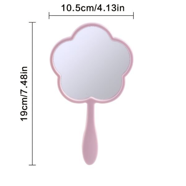 Portable Flower-Shaped Handheld Mirror – Random Colour